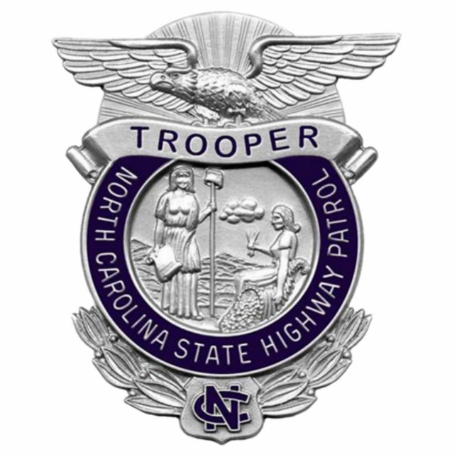 494px-NC_-_Highway_Patrol_Badge Staand Fotobeeldje (Voorkant)