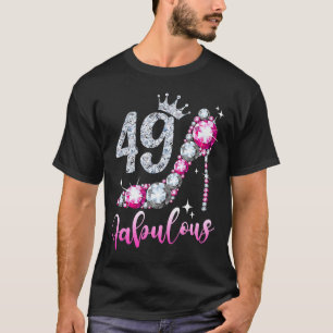 49 en 49e verjaardag hoge-hiel-schokgolf t-shirt