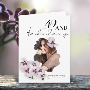 49 & Fabulous Orchide Foto Verjaardagskaart Kaart