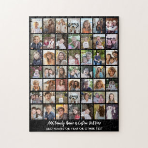 49 Fotocollage-raster met tekst - zwart Legpuzzel