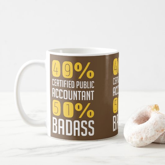 49% gecertificeerd 57%-badass van openbare account koffiemok (Met donut)