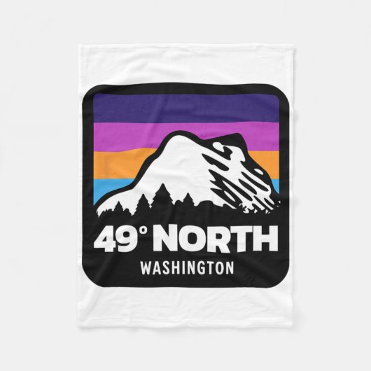 49 graden Noord-Washington Snowboarden Skiën Fa Fleece Deken (Voorkant)