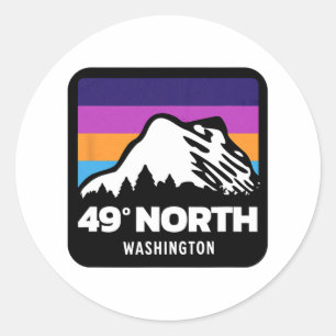 49 graden Noord-Washington Snowboarden Skiën Fa Ronde Sticker