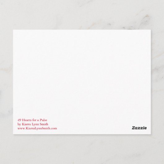 49 Harten voor een Pulse Briefkaart (Achterkant)