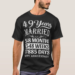 49 jaar getrouwd Happy 49th Wedding Jubileum T-shirt