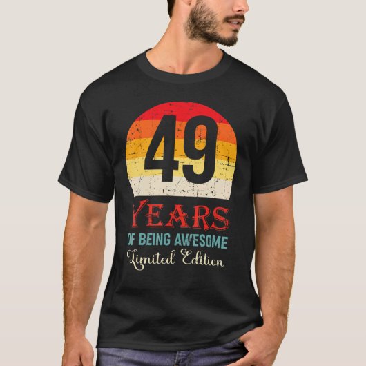 49 jaar Geweldige 49e verjaardag T-shirt (Voorkant)