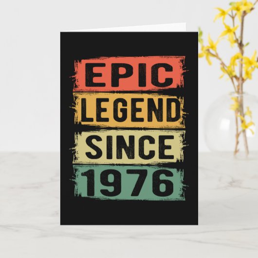 49 jaar oud Bday 1976 Epic Legend 49th Birthday Kaart (Gele Bloem)