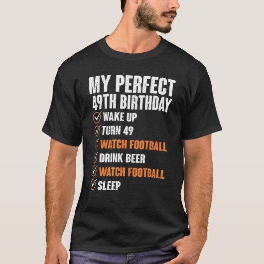 49 jaar oud Mijn perfecte 49e verjaardag Football  T-shirt (Voorkant)