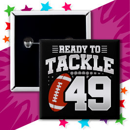 49 Jaar Oud Tackle Football Feest 49e Verjaardag Vierkante Button 5,1 Cm