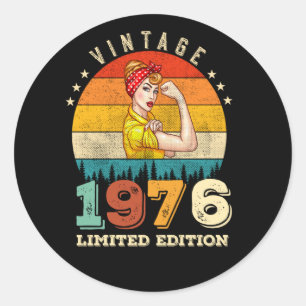 49 jaar oude Bday 1976  49e Verjaardag Vrouwen Ronde Sticker