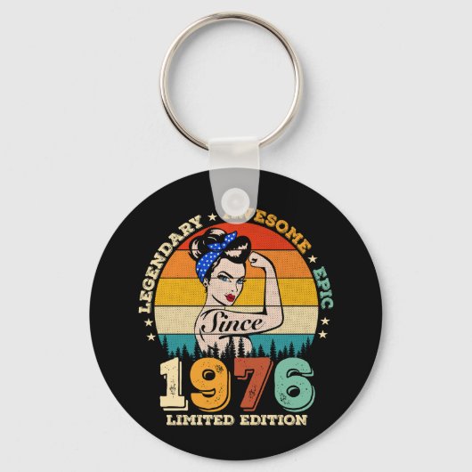 49 jaar oude Bday 1976  49e Verjaardag Vrouwen Sleutelhanger (Voorkant)