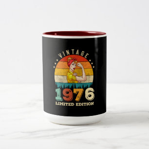 49 jaar oude Bday 1976 49e Verjaardag Vrouwen Tweekleurige Koffiemok