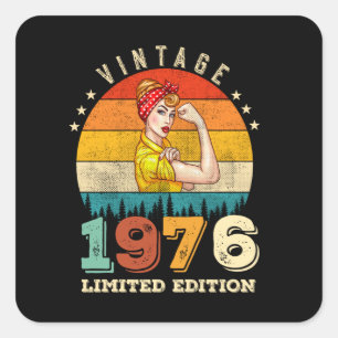 49 jaar oude Bday 1976  49e Verjaardag Vrouwen Vierkante Sticker