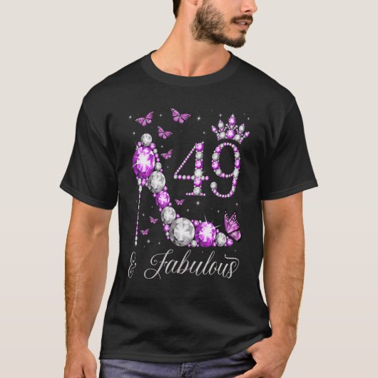 49 jaar oude en Fabulous 49th Birthday High Heel B T-shirt (Voorkant)