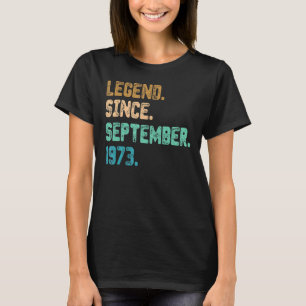49 jaar oude leggende sinds september 1973 49e geb t-shirt