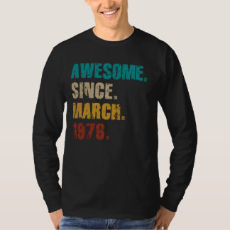 49 jaar oude Vintage Geweldige sinds maart 1976 49 T-shirt