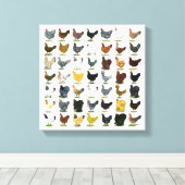 49 kippen canvas afdruk (Insitu (Houten vloer))