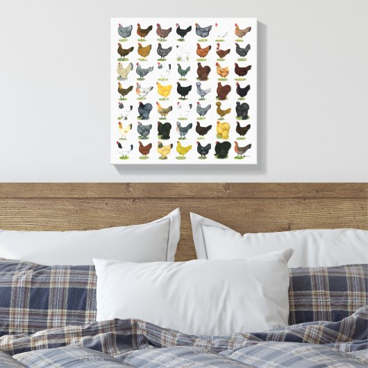 49 kippen canvas afdruk (Insitu (Slaapkamer))