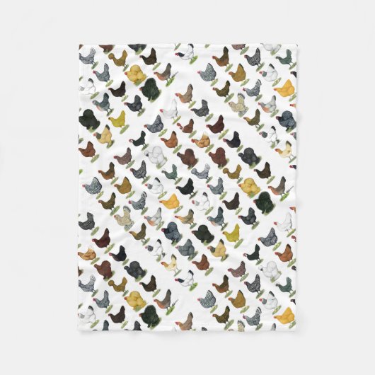 49 Kippen Fleece Deken (Voorkant)