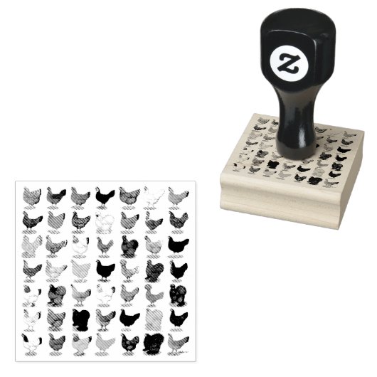 49 kippen rubberstempel (Gestempeld)