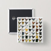 49 Kippen Vierkante Button 5,1 Cm (Voorkant /achterkant)