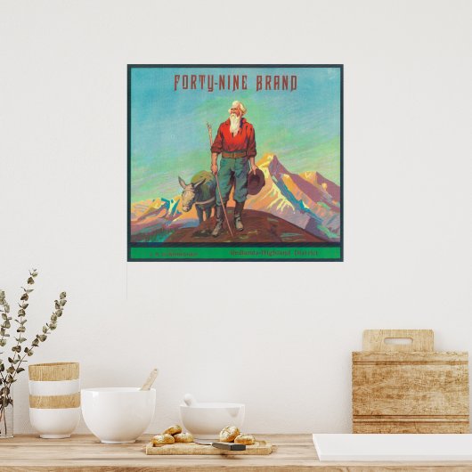 49 Oranje LabelRedlands, CA Poster (Keuken)