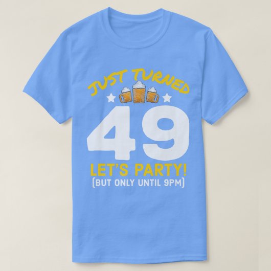 49-pm Funny 49th Birthday Beer T-shirt (Design voorkant)