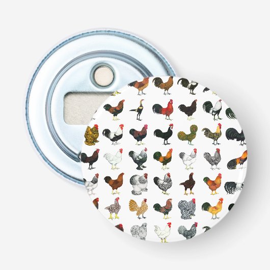 49 Roosters Button Flesopener (Voorkant)