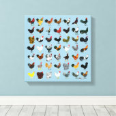 49 Roosters Canvas Afdruk (Insitu (Houten vloer))