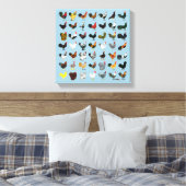 49 Roosters Canvas Afdruk (Insitu (Slaapkamer))