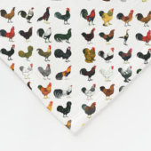 49 Roosters Fleece Deken (Hoek)