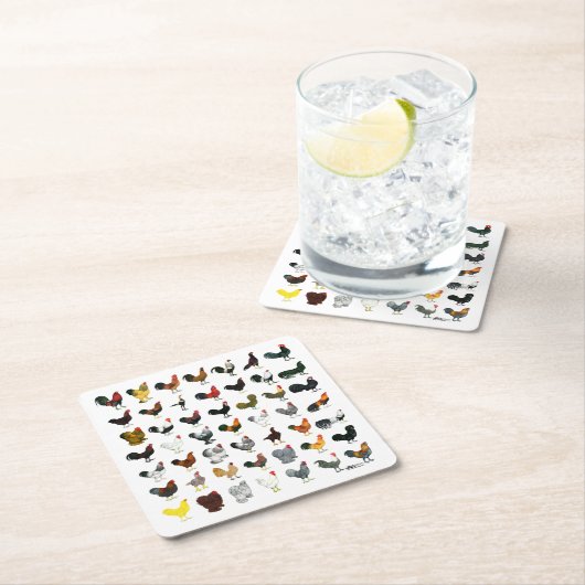 49 Roosters Kartonnen Onderzetters (Insitu)