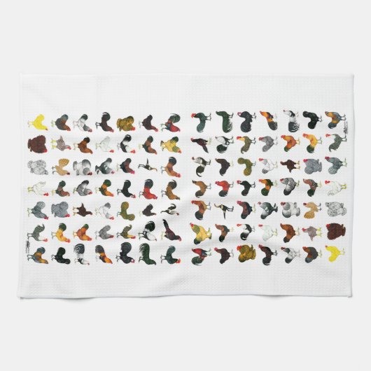 49 Roosters Theedoek (Horizontaal)