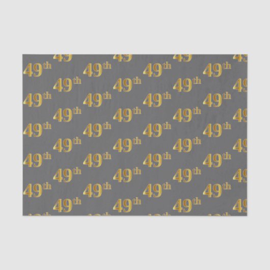 49e (49e) gebeurtenis grijs, Faux Gold Tissuepapier (Voorkant)