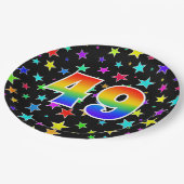 49e evenement: Vet, Fun, kleurrijke regenboog 49 Papieren Bordje (Gekanteld)