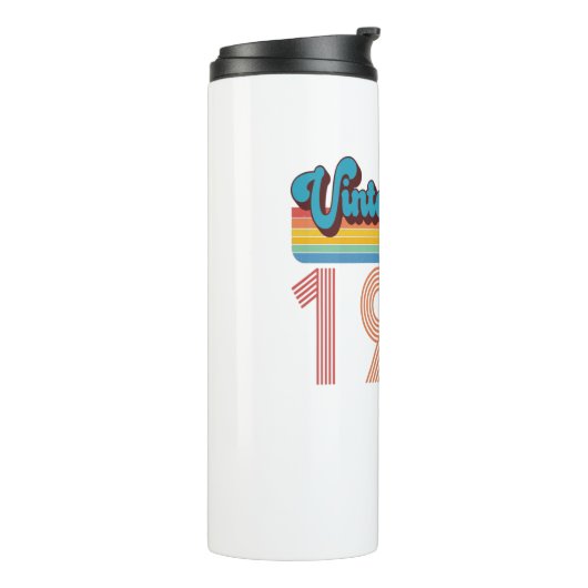 49e  geboortedag Retro 1972 Cassettebandje Thermosbeker (Gedraaid links)