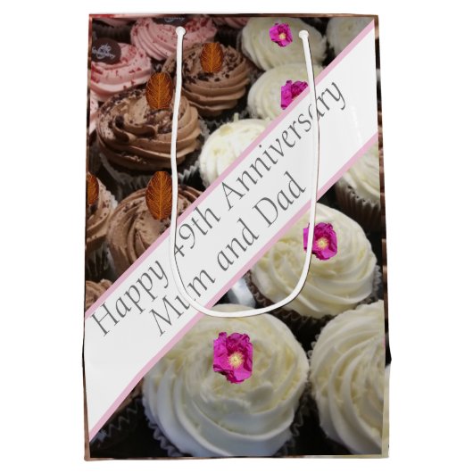 49e Jubileum voor bruiloft Medium Cadeauzakje (Achterkant)