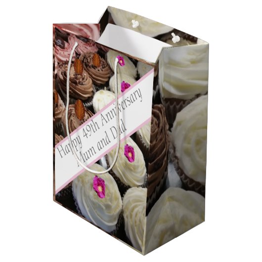 49e Jubileum voor bruiloft Medium Cadeauzakje (Achterkant Gekanteld)