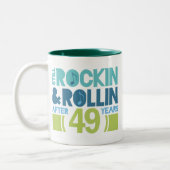 49e Jubileum Wedding Gift Tweekleurige Koffiemok (Links)