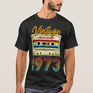  49e verjaardag 1973 cassette voor mannen w t-shirt