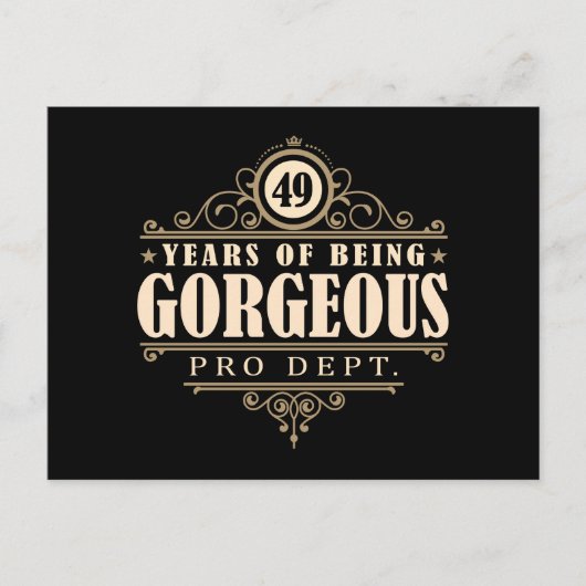 49e verjaardag (49 jaar prachtige) briefkaart (Voorkant)