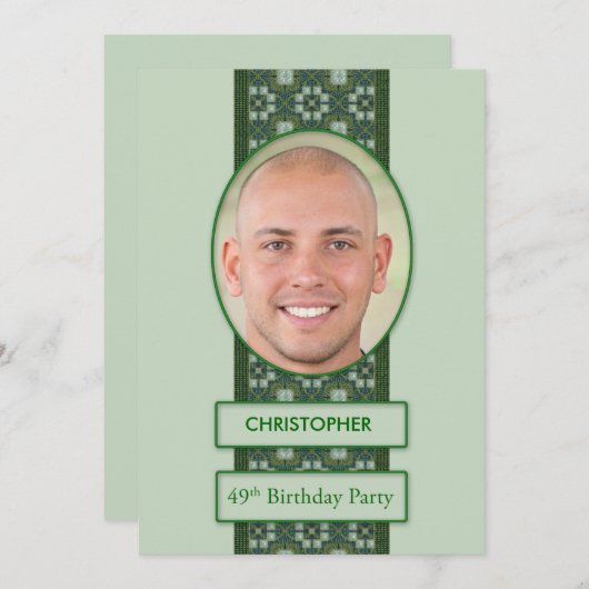 49e verjaardag Afbeelding voor uitnodiging van de (Voorkant / Achterkant)
