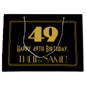 49e verjaardag — Art Deco geïnspireerd look "49" & Groot Cadeauzakje (Voorkant)