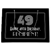 49e verjaardag — Art Deco geïnspireerd look "49" & Groot Cadeauzakje (Voorkant)