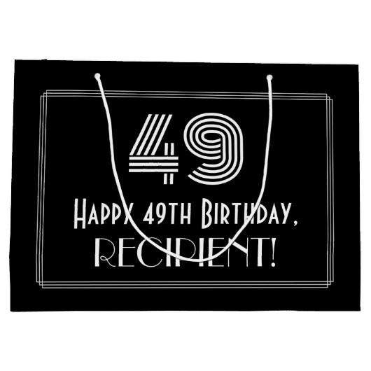 49e verjaardag — Art Deco geïnspireerd look "49" & Groot Cadeauzakje (Achterkant)