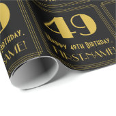 49e verjaardag ~ Art Deco geïnspireerde look "49", Cadeaupapier (Rol Hoek)