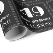 49e verjaardag - Art Deco geïnspireerde look "49", Cadeaupapier (Rol Hoek)