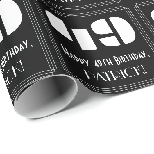 49e verjaardag: Art Deco Geïnspireerde look "49" e Cadeaupapier (Rol Hoek)