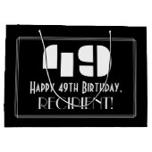 49e verjaardag ~ Art Deco geïnspireerde look "49"  Groot Cadeauzakje (Achterkant)