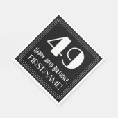 49e verjaardag ~ Art Deco geïnspireerde look "49", Servet (Hoek)